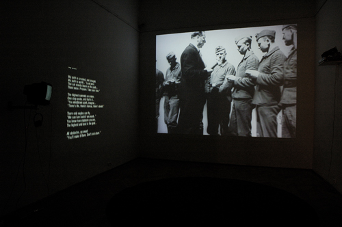  Arturas Raila (Lithuania). Forever Lacking, Never Quite Enough (2002-3). Video Installation, Satellite Tunes Exhibition, Hungarian University of Fine Arts. Image courtesy of the Author. 