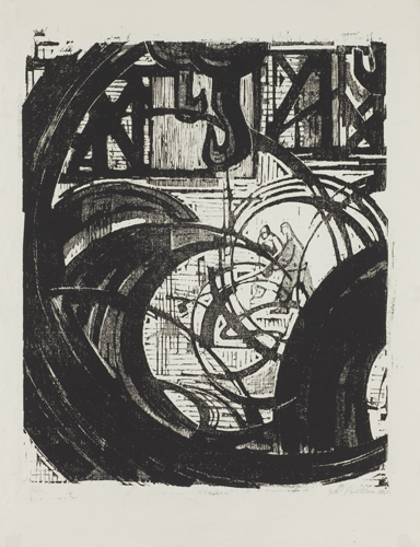"In the Boiling Factory," 1962, lithography, 70 x 50 cm. Photo by Stefan Sava. Image courtesy of the artist, Ivan Gallery, Bucharest, Galerie Barbara Weiss, Berlin.