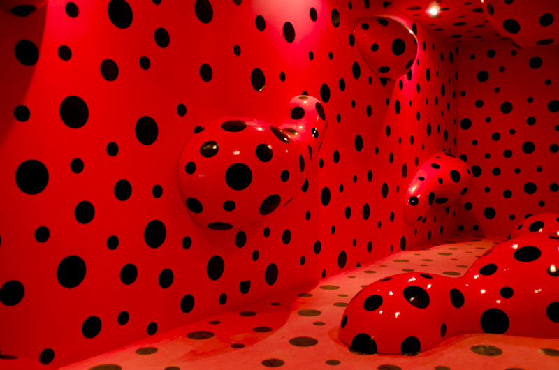 Similarly self-contained, Yayoi Kusama's <em>Footprints to the Future</em> (2012, site-specific mixed media installation, 14 x 7 m) was a hit with visitors; at the Biennale's close the artist was one of three recipients of an "Audience Choice Award." Image courtesy of the author. 