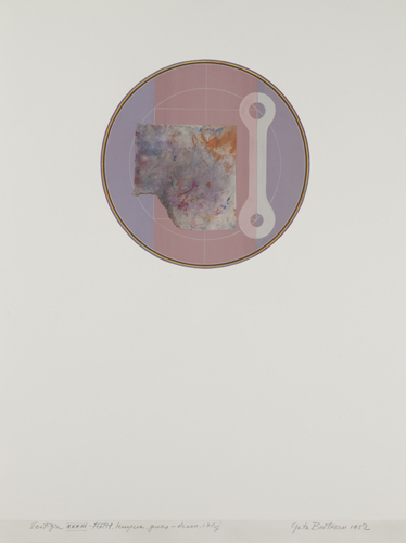 "Vestiges," 1982, collage, tempera, guashe drawing on paper, 65 x 48 cm. Photo by Stefan Sava. Image courtesy of Ivan Gallery, Bucharest, Galerie Barbara Weiss, Berlin.