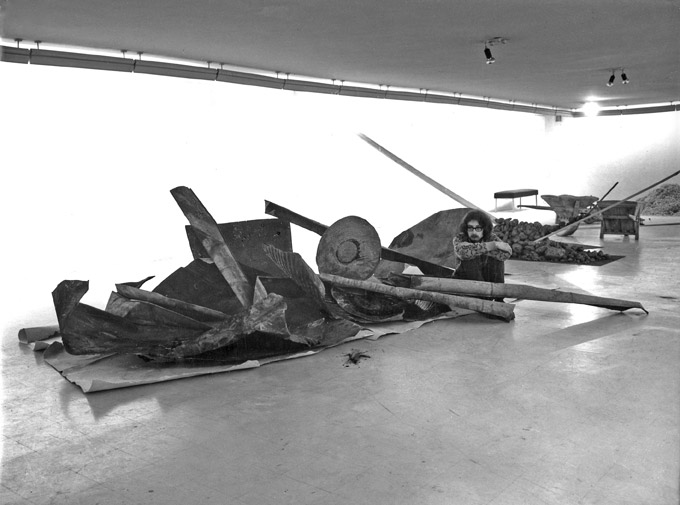 OHO Group, David Nez, Scrap Iron, 1969. From the exhibition Atelje 69, Moderna galerija, Ljubljana, 1969 Photo: Lado Mlekuž. Courtesy of Moderna galerija / Museum of Modern art, Ljubljana.