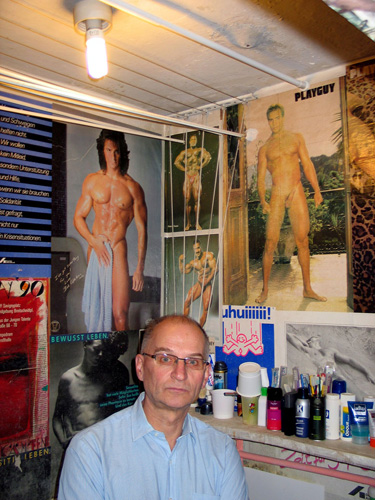 Karol Radziszewski, “Ryszard Kisiel in his bathroom,” photograph, c.2009-2011. Source:? <a href="http://www.karolradziszewski.com">karolradziszewski.com</a>. Image courtesy of the artist.