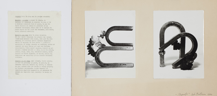 "Magnets," 1974, two vintage photographs & original Magnets manifesto, 23 x 17 cm/each. Photo by Stefan Sava. Image courtesy of private collection, Dallas.