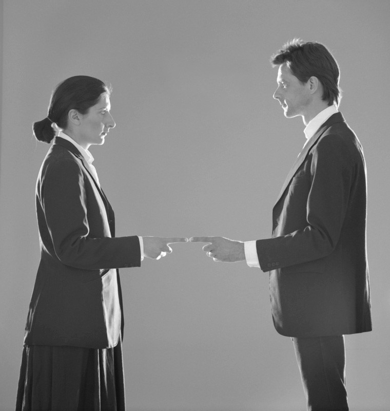 Marina Abramović and Ulay, ‘Point of Contact’. Originally performed in 1980 for one hour at De Appel Gallery, Amsterdam. Production image (black and white) for 16mm film transferred to video (color, silent). 19:06 min. © 2010 Marina Abramović. Courtesy Marina Abramović and Sean Kelly Gallery/Artists Rights Society (ARS), New York.