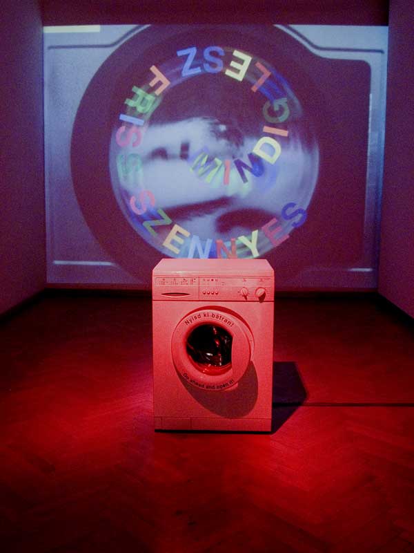 Ágnes Eperjesi, ‘Color fade-out washing machine’. Mixed media interactive installation, measure variable, 2009. Image courtesy of the author.