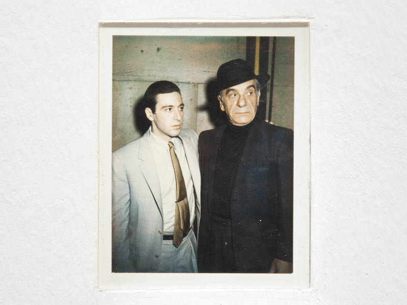 Exhibition interior. Photo © Áment, Gellért. Archive of the Ludwig Museum - Museum of Contemporary Art, Budapest. The picture shows Amerigo Tot with Al Pacino during the shooting of Godfather II., 1974. Polaroid, photographer unknown. Image courtesy of the Ludwig Museum - Museum of Contemporary Art.