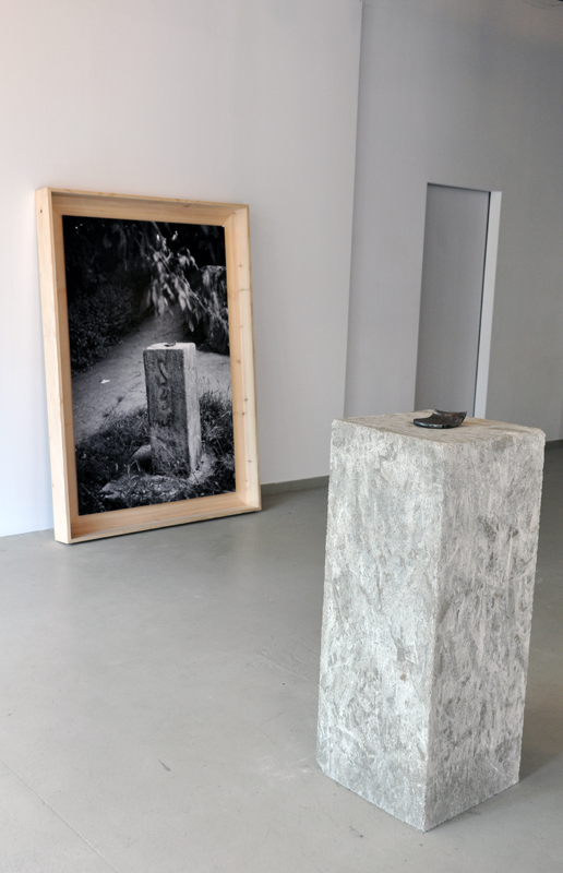 Asier Mendizabal, ‘Untitled (untitled, Kalero),’ 2009, photographs, concrete structures, iron pieces, take-away poster, 2010. Image courtesy of Bucharest Biennale 4.