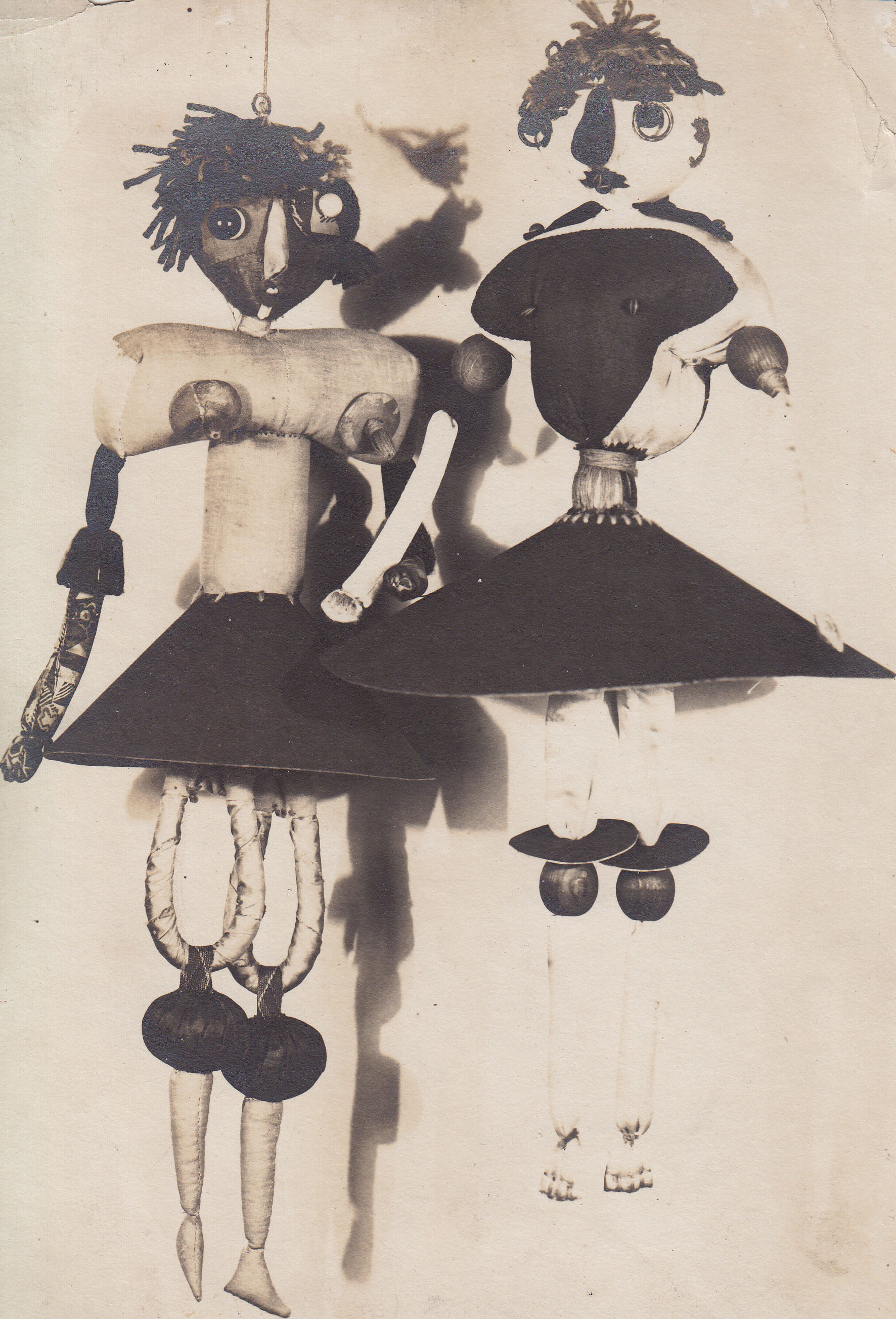 Unknown photographer. Photograph of Hannah Höch’s Dada Puppets, 1920. Gelatin silver print, 8 3/8 × 6? (21.3 × 15.3 cm). <em>Dadaglobe</em> submission from Hannah Höch. Mark Kelman, New York. Artwork © 2016 Hannah Höch/Artists Rights Society (ARS), New York/VG Bild-Kunst, Germany. Image courtesy of Museum of Modern Art.