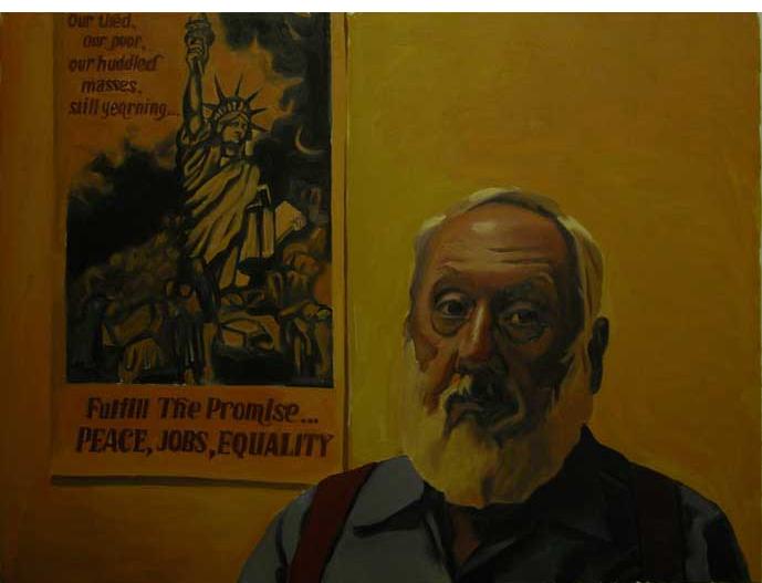 Yevgeniy Fiks, Communist Party USA, (Portrait of Bill Davis), 2006, oil on canvas, 36 x 48 in. Image courtesy of the artist.