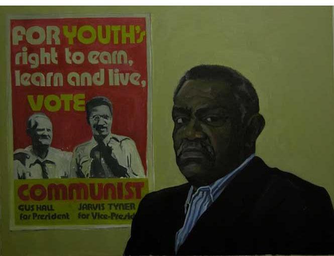 Yevgeniy Fiks, Communist Party USA, (Portrait of Jarvis Tyner), 2006, oil on canvas, 36 x 48 in. Image courtesy of the artist.
