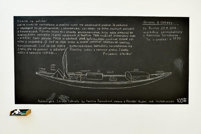 Oto Hudec, “If I Had a River,” 2012, mixed media, detail (chalk board). Image courtesy of the artist.