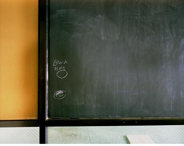  Lisa Kereszi, Black Hole on Chalkboard. PS 26. Governors Island, New York. color photograph from Governors Island, 2003. Image courtesy of the author. 