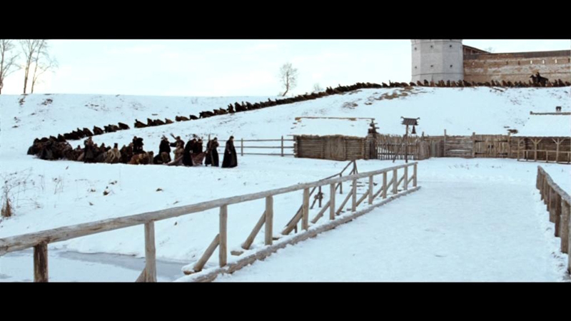 The procession of the Tsar and his people, still from Pavel Lungin's 'Tsar', 2009.
