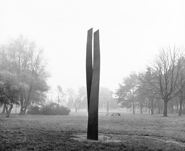 Elzbieta Tejchman, "Untitled (Zbigniew Dlubak’s ‘spatial form’)," 1965, black- and-white photograph. Courtesy of Elzbieta Tejchman.