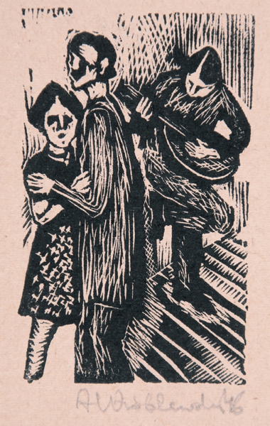 Andrzej Wróblewski, 'Dance [Taniec]'. Woodcut, 7.2 x 4.7 cm, 1946. Property of the artist’s family.