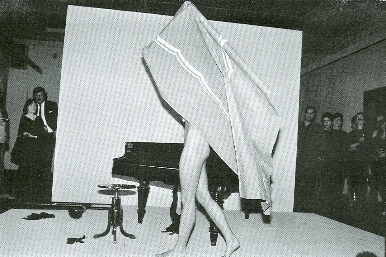 Leonhard Lapin, Ülevi Eljand, Ando Keskküla, “Trio for Piano,” 1990, happening in Tallinn Art Hall, 1990. Images courtesy of the Art Museum of Estonia.