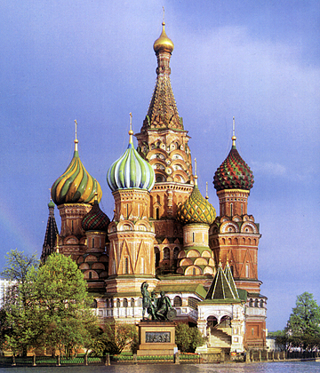Cathedral of the Intercession on the Moat (Temple of Basil the Blessed) on Red Square in Moscow.