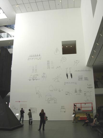  One of Dan Perjovschi`s works at MOMA, New York. Courtesy of MOMA New York. 
