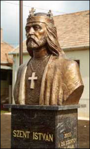 Statue of St. Stephan in Szil (North-West Hungary), 2002.