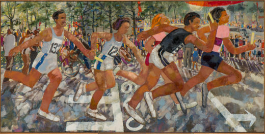 Janis Paul ̧uks. Relay-Race, early 1950s. Oil on canvas, 97 x 187 cm. Latvian National Museum of Art, Riga. Image courtesy of the Latvian National Museum of Art.