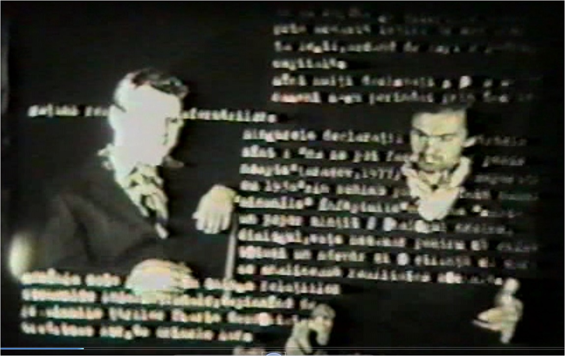 Ion Grigorescu, "Dialogue with President Ceausescu," standard 8mm film, b/w, no sound, 1978. Image courtesy of the author. 