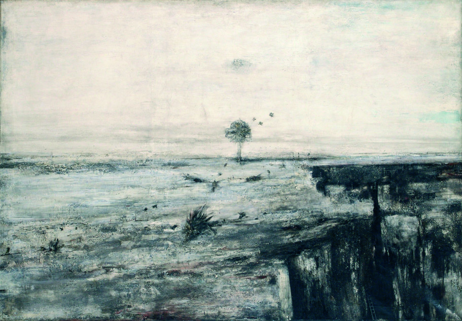 Vladimir Veličković, "Landscape of Dead Birds," 1962. Oil and tempera on canvas. Image courtesy of the Museum of Contemporary Art, Belgrade.