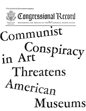 ”Title of speech in US Congress given by a Republican George Dondero in March 1952.”